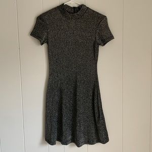 Size small short sleeve gray black sparkly mini dress